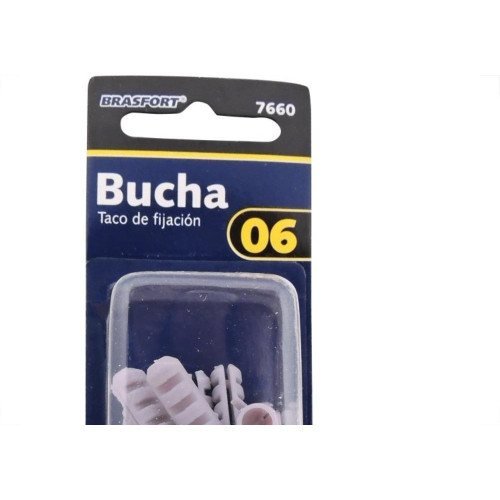 Cartela Bucha Fixacao Brasfort 06 Cartela Com 20 Pecas 7660