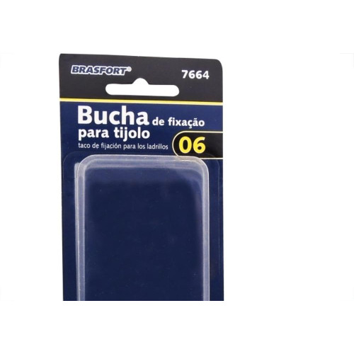 Cartela Bucha Fixacao Baiano/Gesso Brasfort 06 Sem Parafuso Cartela Com 10 Pecas 7664