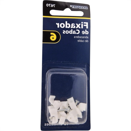 Cartela Grampo Fixa Fio Tipo Garra Brasfort 06 Branco Cartela Com 10 Pecas 7670