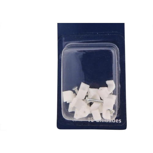 Cartela Grampo Fixa Fio Tipo Garra Brasfort 06 Branco Cartela Com 10 Pecas 7670