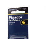Cartela Grampo Fixa Fio Tipo Garra Brasfort 06 Branco Cartela Com 10 Pecas 7670