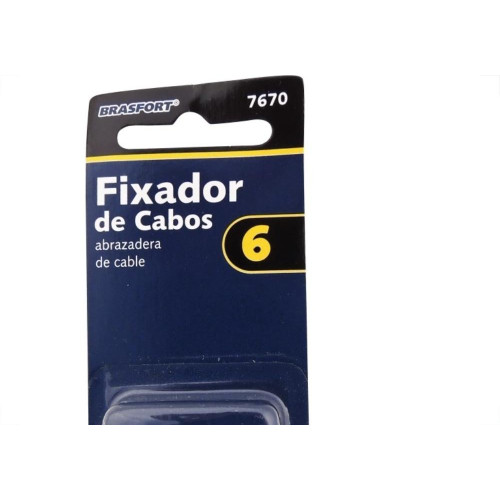 Cartela Grampo Fixa Fio Tipo Garra Brasfort 06 Branco Cartela Com 10 Pecas 7670