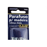 Cartela Parafuso Madeira Brasfort Cabeca Chata Fenda 4,2X40 Cartela Com 8 Pecas 7683
