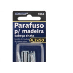 Cartela Parafuso Madeira Brasfort Cabeca Chata Fenda 4,2X50 Cartela Com 6 Pecas 7684