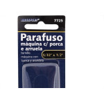 Cartela Parafuso Rosca Maquina Brasfort   Redonda 5/32 X 1/2+Porca+Arruela Com 10 Pecas 7725