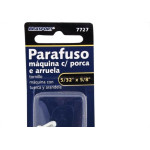 Cartela Parafuso Rosca Maquina Brasfort   Redonda 5/32 X 5/8+Porca+Arruela Cartela Com 10 Pecas 7727