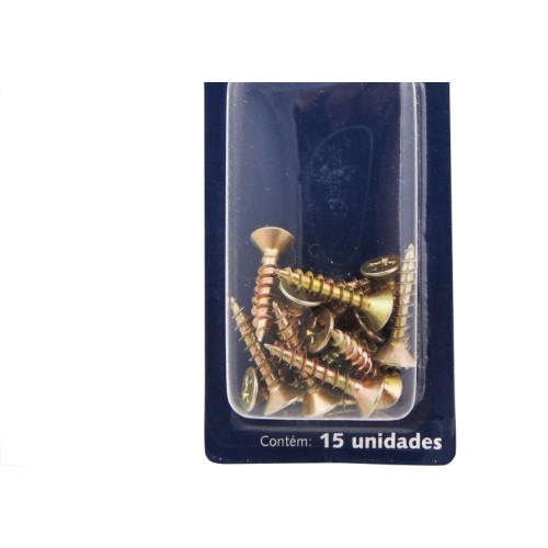 Cartela Parafuso Chipboard Brasfort Cabeca Chata Philips 4,0X20 Cartela Com 15 Pecas 7694