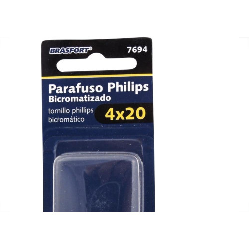 Cartela Parafuso Chipboard Brasfort Cabeca Chata Philips 4,0X20 Cartela Com 15 Pecas 7694