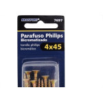 Cartela Parafuso Chipboard Brasfort Cabeca Chata Philips 4,0X45 Cartela Com 10 Pecas 7697