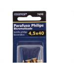 Cartela Parafuso Chipboard Brasfort Cabeca Chata Philips 4,5X40 Cartela Com 7 Pecas 7698