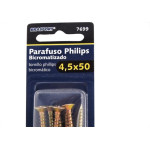 Cartela Parafuso Chipboard Brasfort Cabeca Chata Philips 4,5X50 Cartela Com 7 Pecas 7699
