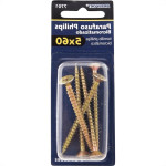 Cartela Parafuso Chipboard Brasfort Cabeca Chata Philips 5,0X60 Cartela Com 5 Pecas 7701
