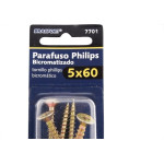 Cartela Parafuso Chipboard Brasfort Cabeca Chata Philips 5,0X60 Cartela Com 5 Pecas 7701
