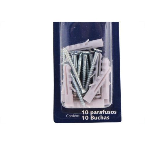 Cartela Parafuso Madeira Brasfort Com Bucha 05Mm Philips Cartela Com 10 Pecas 7679
