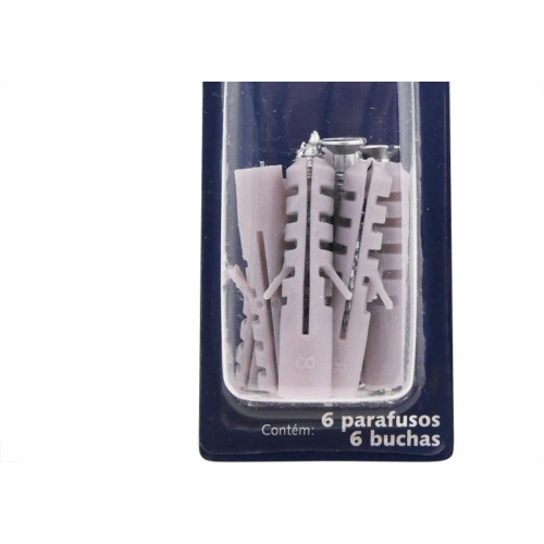 Cartela Parafuso Madeira Brasfort Com Bucha 08Mm Philips Cartela Com 6 Pecas 7681