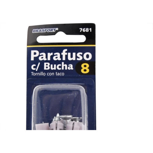 Cartela Parafuso Madeira Brasfort Com Bucha 08Mm Philips Cartela Com 6 Pecas 7681
