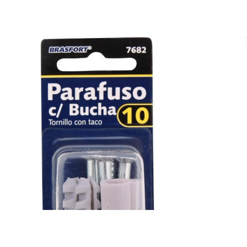 Cartela Parafuso Madeira Brasfort Com Bucha 10Mm Philips Cartela Com 4 Pecas 7682
