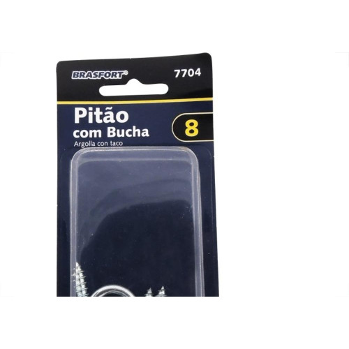 Cartela Pitao Brasfort Com Bucha 08 Cartela Com 4 Pecas 7704