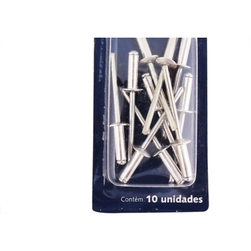 Cartela Rebite Brasfort Aluminio Repuxo 412 Cartela Com 10 Pecas 7718