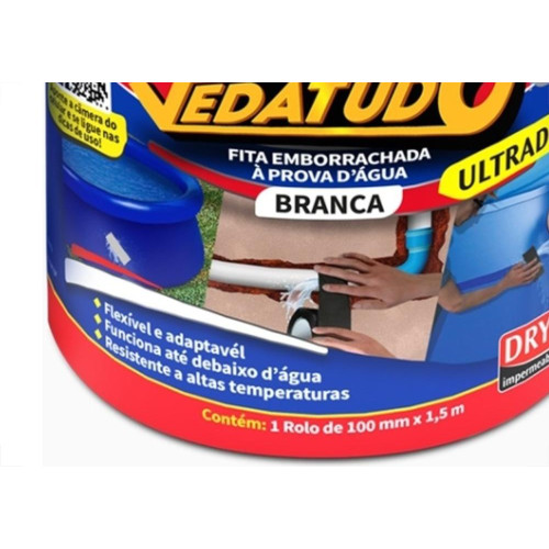 Super Fita Veda Tudo Dryko Branca 100Mm X 1,5M Ultradry