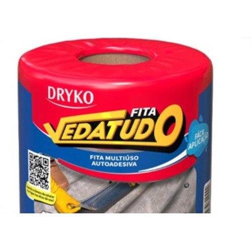Fita Veda Tudo Dryko 20Cm X 10M Cinza Telha