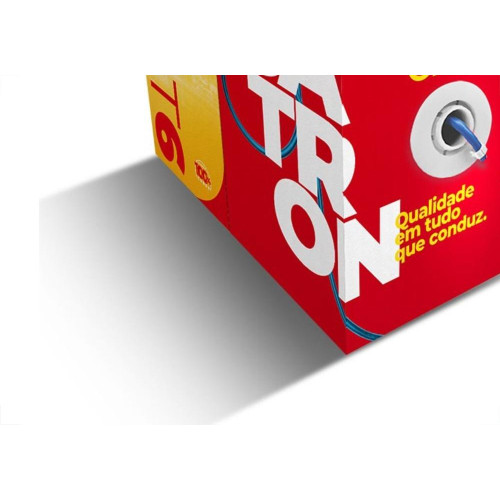 Fio Cabo Rede Megatron Cat6 4Pares 100M Cinza 2421