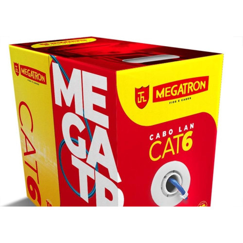 Fio Cabo Rede Megatron Cat6 4Pares 100M Cinza 2421
