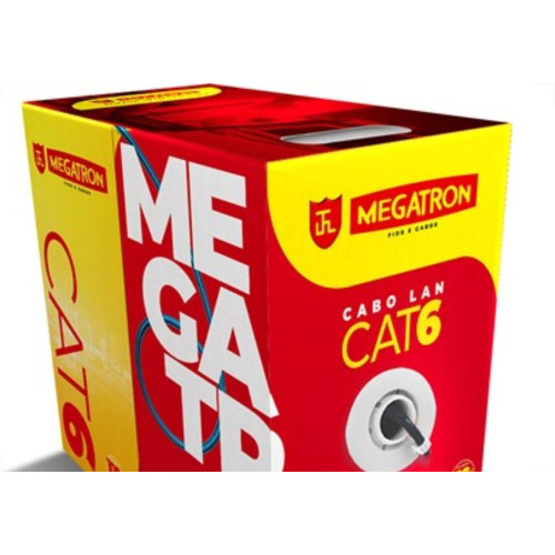 Fio Cabo Rede Megatron Cat6 4Pares 300M Cinza 2422