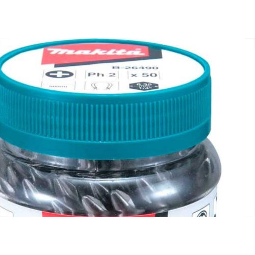Ponteira Makita Bits Phillips Ph2 X 50Mm Pote Com 50 Pecas B-26490