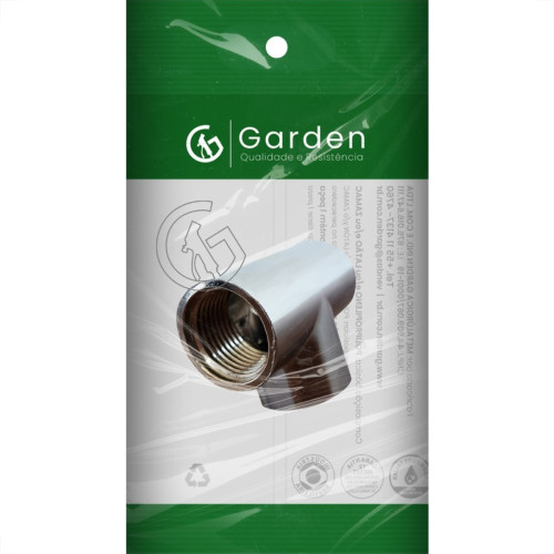 Tee Zamac Garden 1/2'' Rosca Rosca Cromado 10173Cre