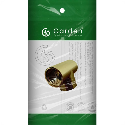 Tee Zamac Garden 1/2'' Rosca Rosca Amarelo 10173E