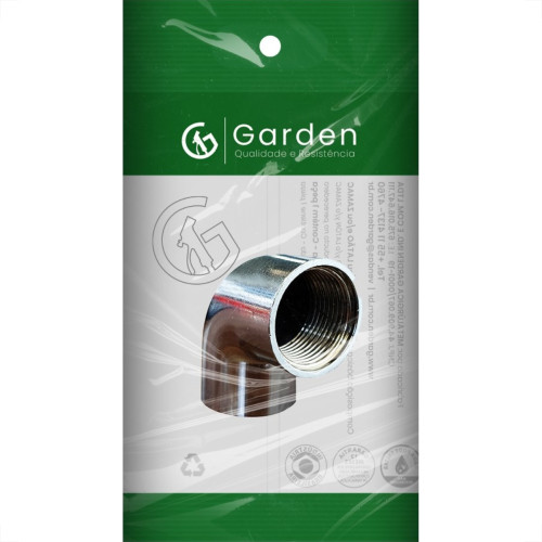 Cotovelo Zamac Garden 90X3/4'' Rosca Rosca Cromado 10894Cre