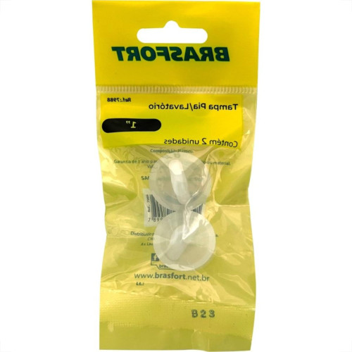 Cartela Tampa Pia/Lavatorio Brasfort Plastico 1'' Com 2 Pecas 7988