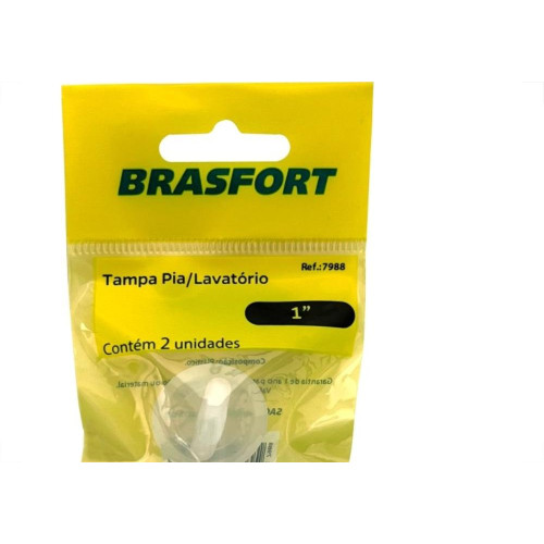 Cartela Tampa Pia/Lavatorio Brasfort Plastico 1'' Com 2 Pecas 7988