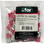 Pre-Isolado Sforplast Femea 0,5/1,5 Vermelho  100pcs 4771