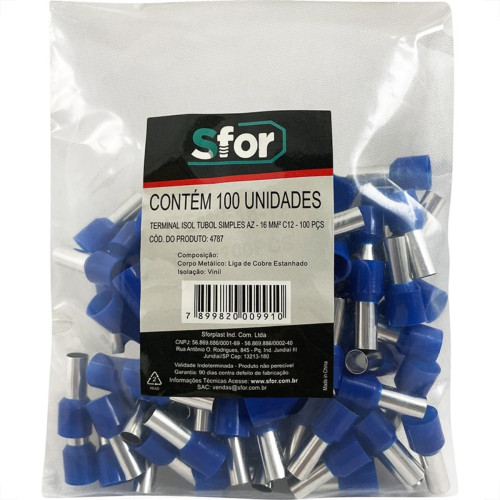 Pre-Isolado Sforplast Ilhos 16,00 C12 Azul  100pcs 4787