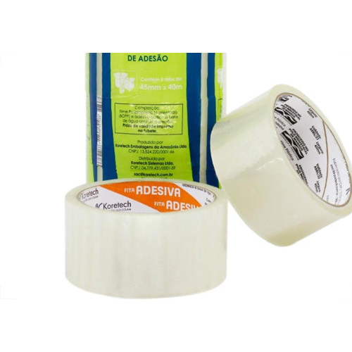 Fita Embalagem Koretech Koretape Transparente 45X 40 Pa.18.01.0.0003 - Kit C/5 