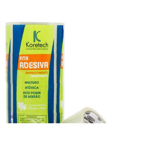 Fita Embalagem Koretech Koretape Transparente 45X 40 Pa.18.01.0.0003 - Kit C/5 
