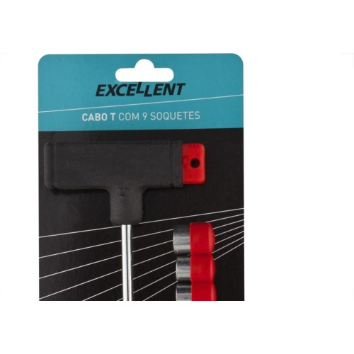 Chave Fenda Excellent Cabo ''T'' Com 9 Soquetes 04-12Mm 7Gi