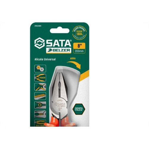 Alicate Universal Profissional Belzer Sata Isolado 8''Laranja 219022Bbr