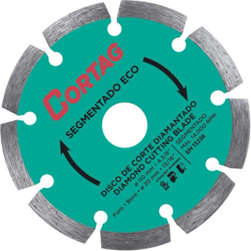 Disco Diamantado Cortag Eco Segmentado 110Mm Agua/Seco 61699