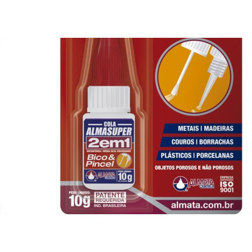Cola Instantanea Almasuper 2Em1 Bico/Pincel 10G Cartela 1979