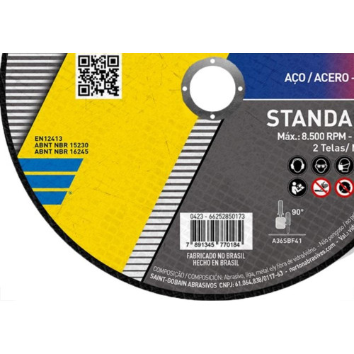Disco De Corte Para Inox Norton Standard 7X1,6X7/8 