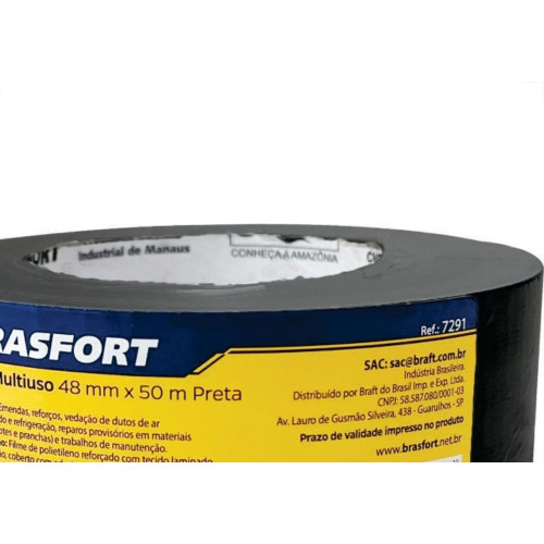 Fita Silver Tape Brasfort Multiuso 48 X 50M Preta 7291