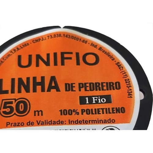 Linha Pedreiro 1 Fio 50M Laranja  - Kit C/12 