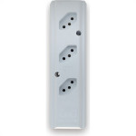 Tomada Barra Interneed Pro45Â°   Tripla 10/20A 2 Polos +Terra Branca 074168