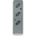Tomada Barra Interneed Pro45Â°   Tripla 10/20A 2 Polos +Terra Cinza 074175