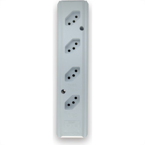 Tomada Barra Interneed Pro45Â°   Quadrupla 10/20A 2 Polos +Terra Branca 074199