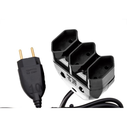Extensao Interneed Tripla Axial 2 Polos Preta 10M 10A 071457