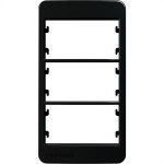 Placa Para Condulete Margirius Sleek 3/4 Preta (3Modulo Horizontal) Com Suporte 21881